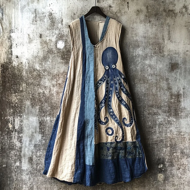 Simpfit Japanische Octopus Art Drucken Art Damen Tank Kleid