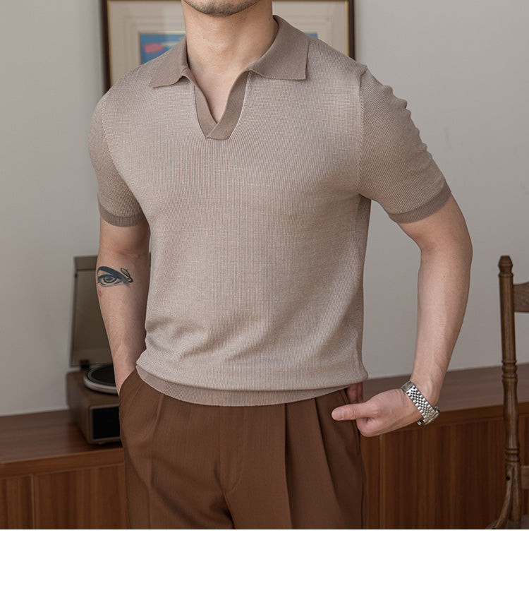 DANRRIO Knitted Casual Lapel T-Shirt DANRRIO.COM DANRRIO