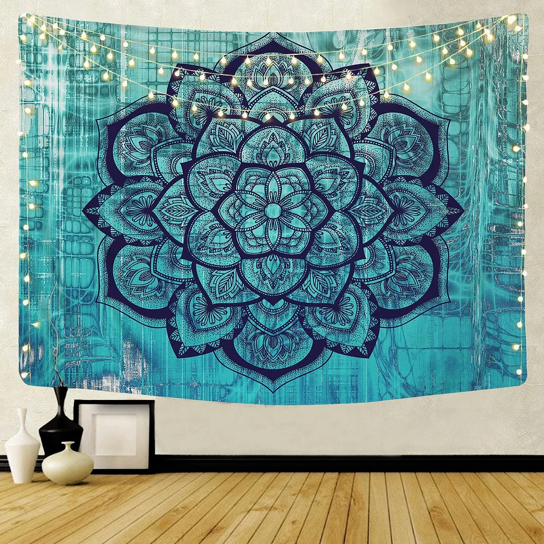 Large Mandala Pattern Indian Tapestry Wall Hanging Decoration Bohemian Beach Towel Polyester Thin Blanket Yoga Shawl Travel Mat