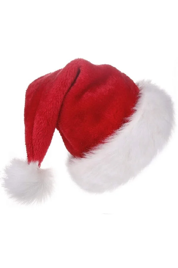 Red Modern Womens Flannel Santa Christmas Hat-elleschic