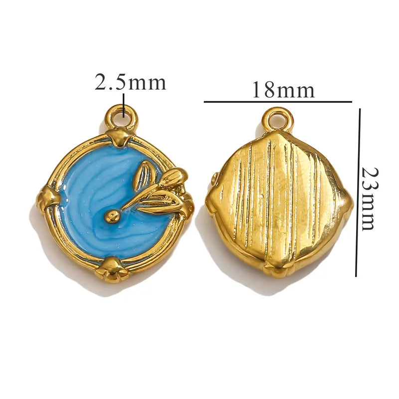 1 Piece 18 * 23mm 19mm 20.5mm 304 Stainless Steel Leaf Rose Flower Pendant Jewelry Accessories