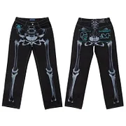 Gamistine fall outfits Y2K Jeans Harajuku Retro Elephant Graphic Baggy Jeans Blue Pants Women New Punk Rock Hip Hop Gothic Wide Leg Trousers Streetwear
