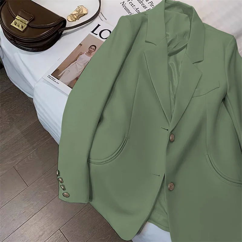 Toloer Toloer Suit Jacket Female GJ Sense Spring Autumn 2024 New Korean Version Fashion In The Long Small Suit Woman-Outfit Ideas
