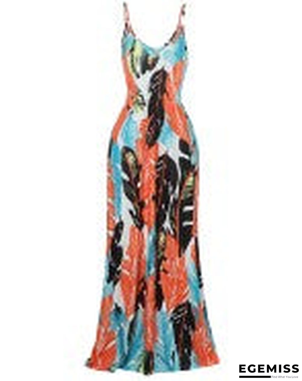 Leaf Print Pocket Design Maxi Dress | EGEMISS
