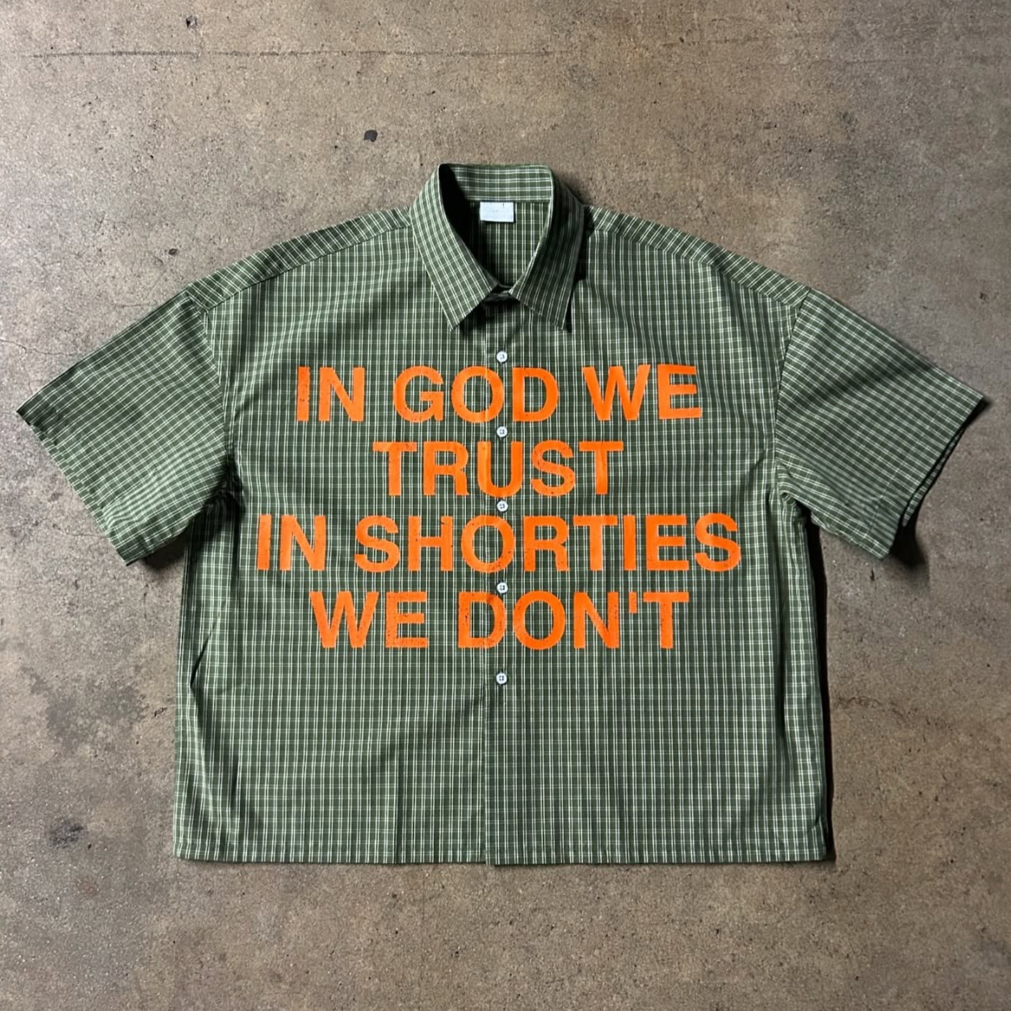 In God We Trust Vintage Plaid Short-sleeved Shirt