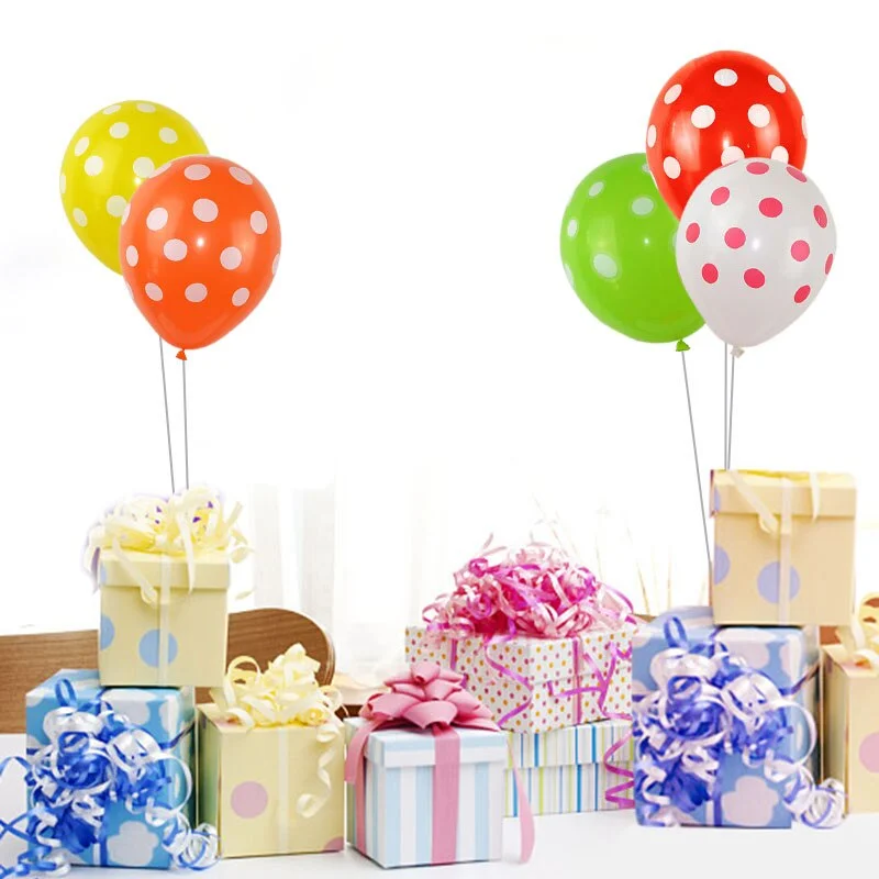 10Pcs/lot 12inch Multicolor Polka Dot Balloons Inflatable Latex Balloons for Wedding Birthday Party Baby Shower Decoration Cheap