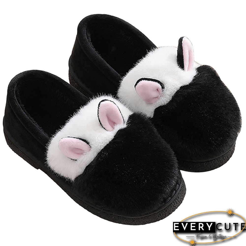 Fashion Autumn Winter Cotton Slippers Rabbit Ear Home Indoor Slippers Winter Warm Shoes Womens Cute Plush Slippers Office Shoes