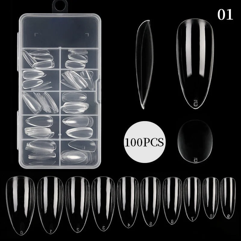 120Pcs False Full Nail Tips Quick Building Mold Tips Nail Dual Forms Finger Extension Nail Art UV extension Easy Find Nail Tools-Nail Inspo