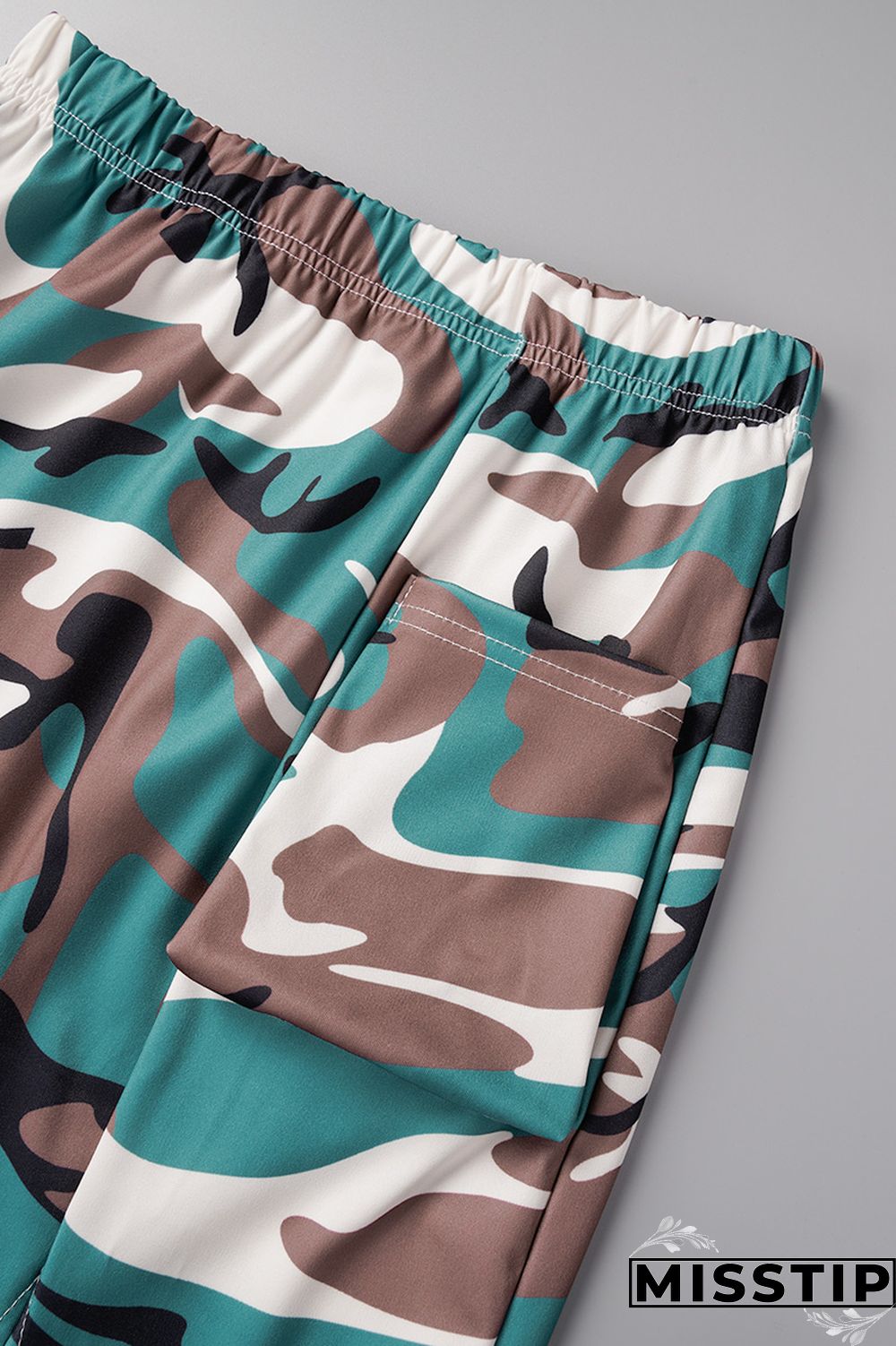 Coffee Casual Print Patchwork Slit O Neck Short Sleeve Two Pieces