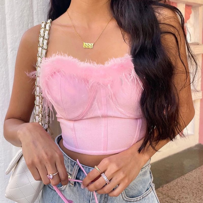 Cropped Slim Fur Top