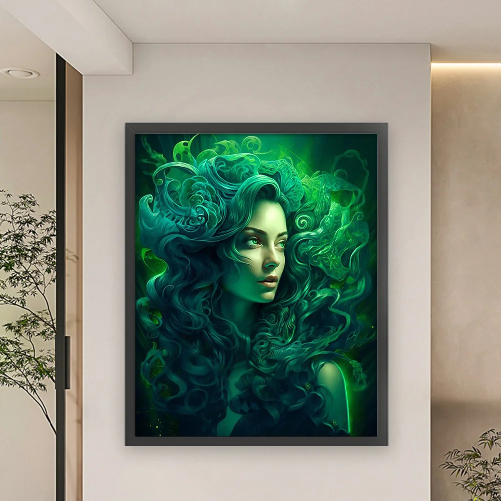 11CT Full Stamped Cross Stitch - Girl(Canvas|50*60CM)