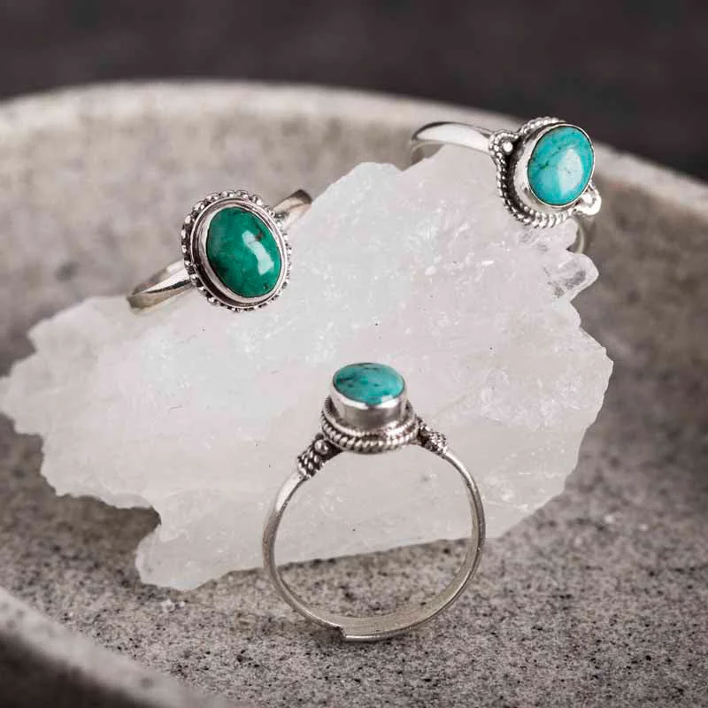 Turquoise Wisdom 925 Sterling SilverLove Ring