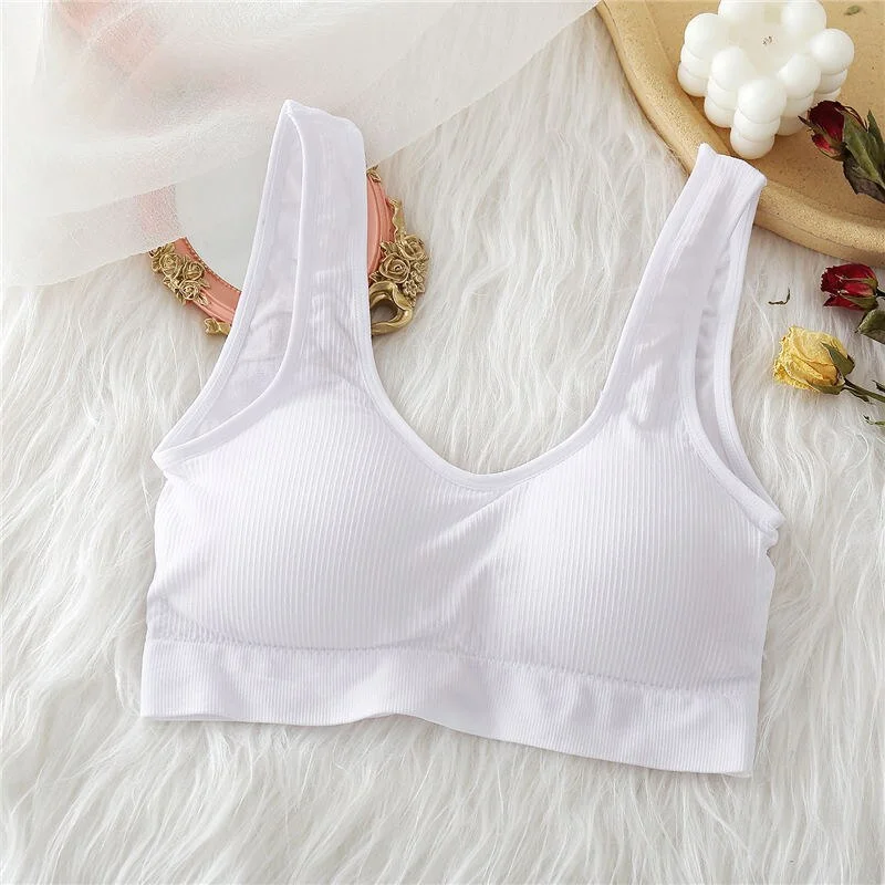 Women Tops Camisole Push Up Tank Crop Tops Padded Female Sexy Bralette Streetwear Cami Girls Lounge Solid Color Wirefree Tops