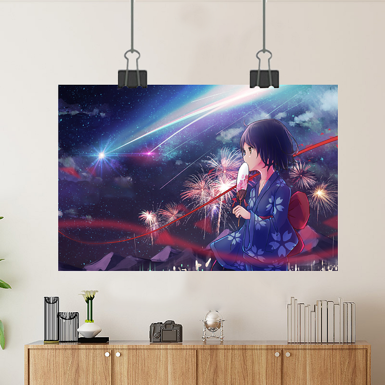 Your Name-Yotsuha Miyamizu,Comet Tiamat/Custom Poster/Canvas/Scroll Painting/Magnetic Painting