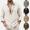  Camicia da uomo a maniche lunghe con doppio taschino