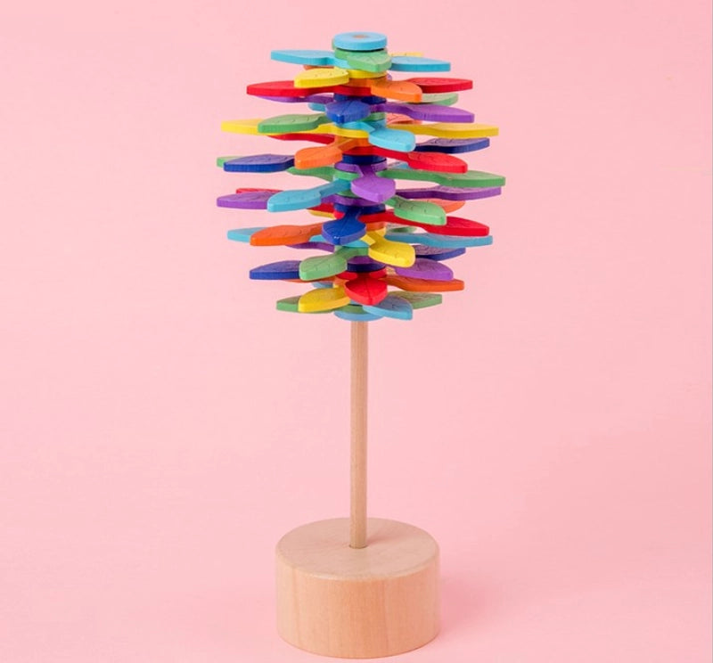 Wooden Color Rotating Lollipop Young Children Early Education Cognitive Creative Toys