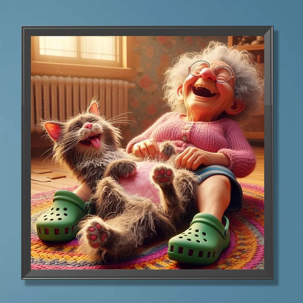 Diamond Painting - Full Round Drill - Grandma Girl(Canvas|30*30cm)