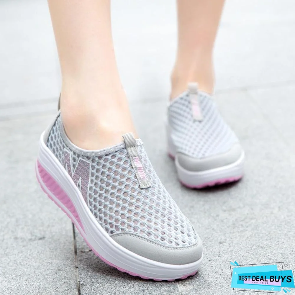 Women's Shoes Casual Breathable Sport Fashion Shoes Walking Flats Height Increasing Women Loafers