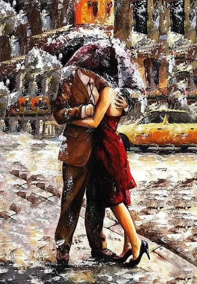 Hug in The Snow - Romance and Love Paint By Numbers DQ19980