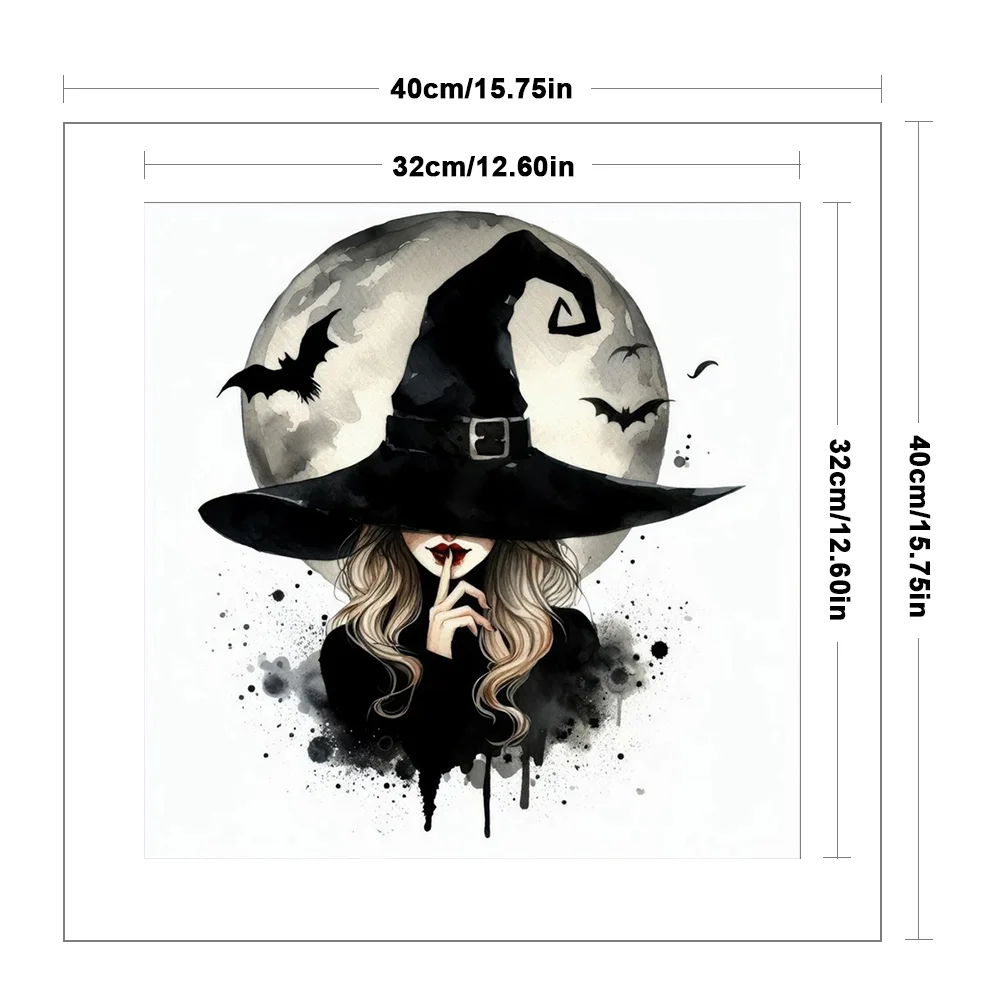 11CT Full Stamped Cross Stitch - Moon Witch(Canvas|40*40CM)