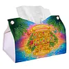 DIY Diamond Art Tissue Box Holder Best Mom PULeather Diamond Art Desktop Organizer Resin Rhinestone Storage Organizers Gem Art Home Office Decor Craft Gift for Women