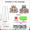 (US Local)2Pcs Special Shaped Tiger Raccoon Diamond Painting Hanging Decor Craft Kit