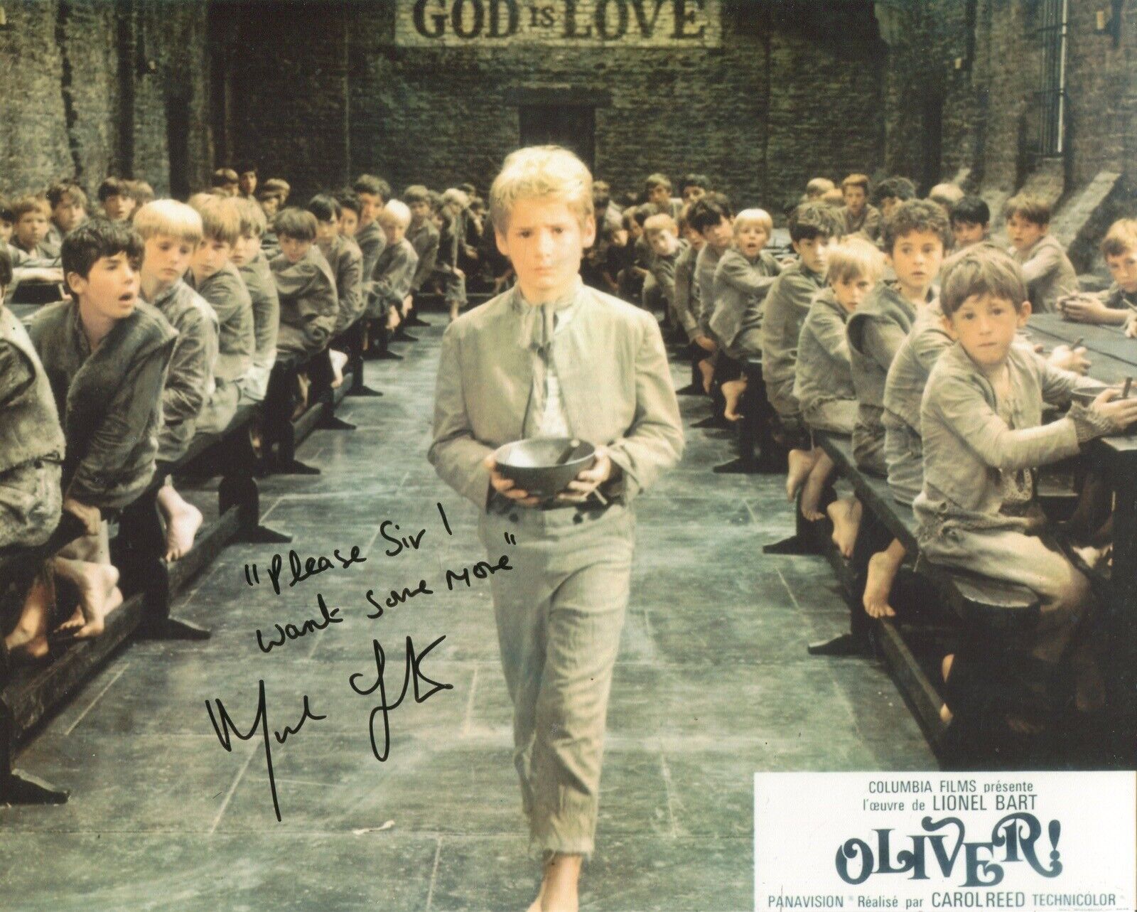 Actor Mark Lester signed OLIVER 8x10 Photo Poster painting WITH QUOTE! IMAGE No5