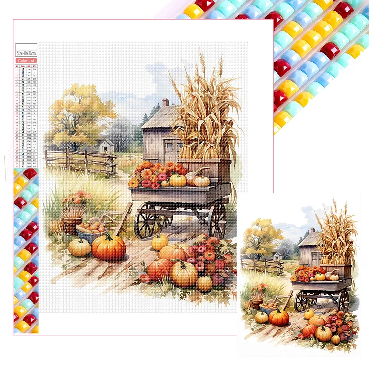 Autumn Landscape 30*40CM (Canvas) Full Square Drill Diamond Painting gbfke