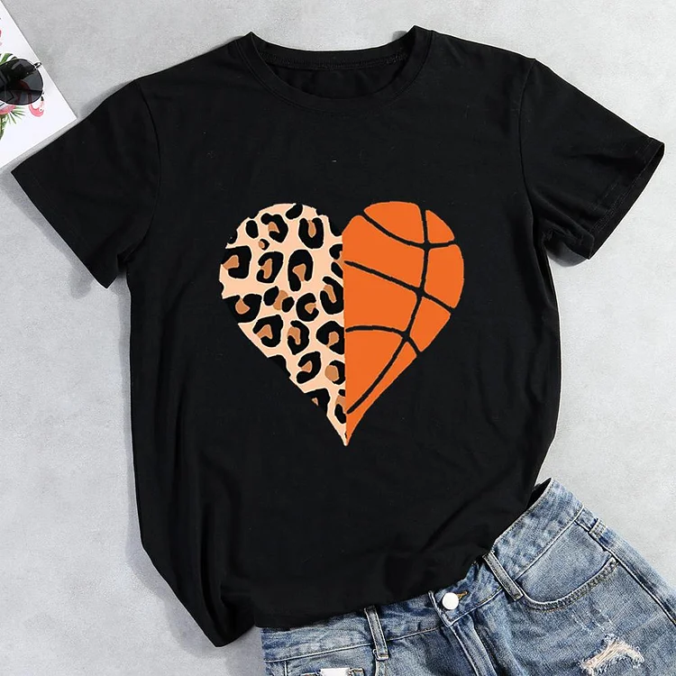 Love Basketball Round Neck T-shirt-Annaletters