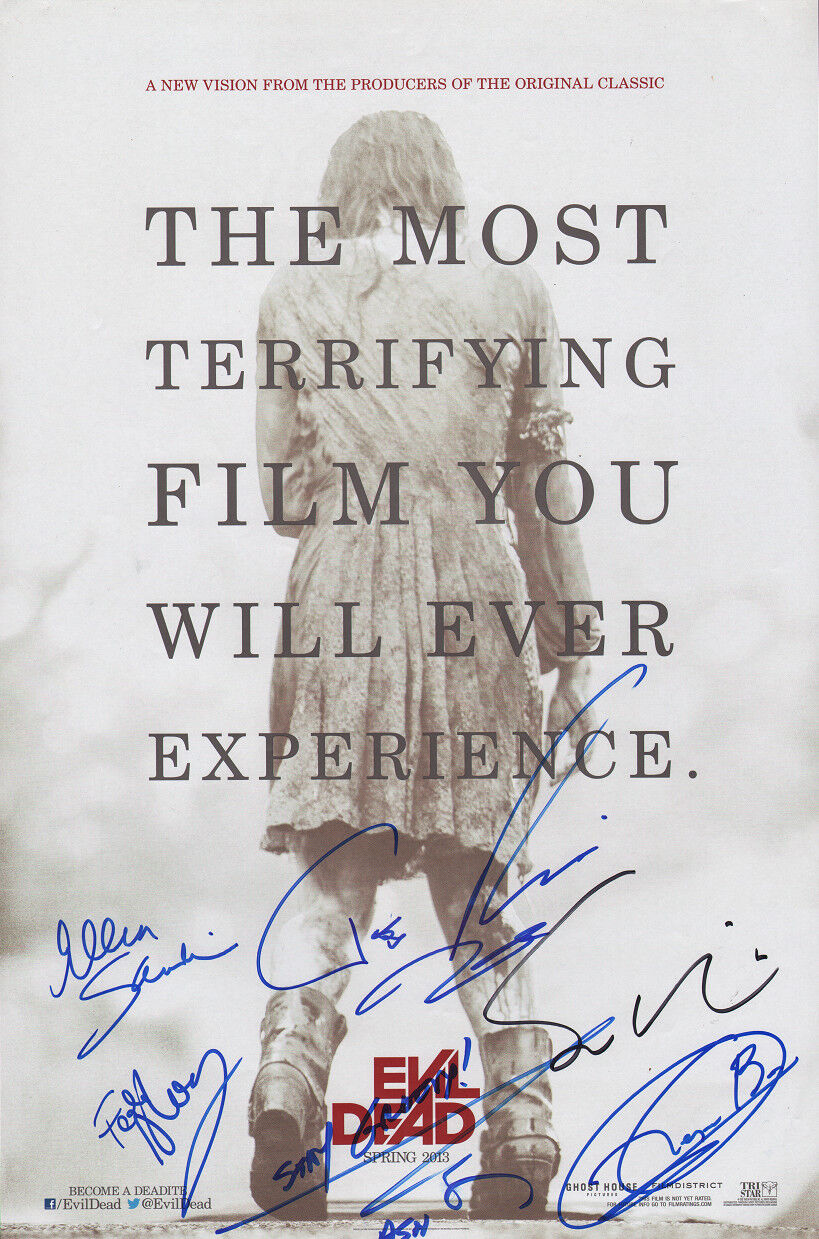 EVIL DEAD 2013 Cast x6 Hand-Signed SAM RAIMI BRUCE CAMPBELL