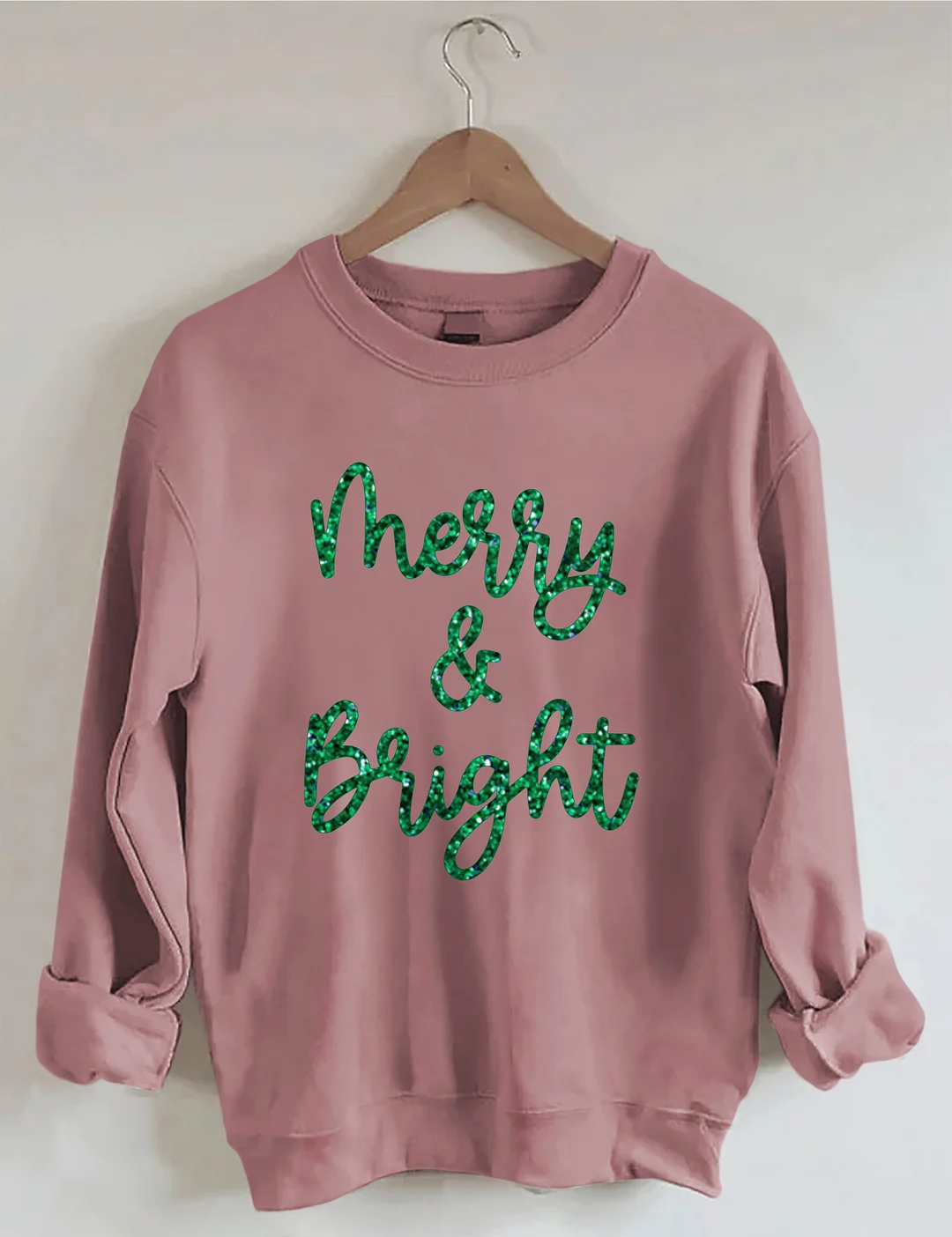 Sparkly Glitter Merry And Bright Sweatshirt