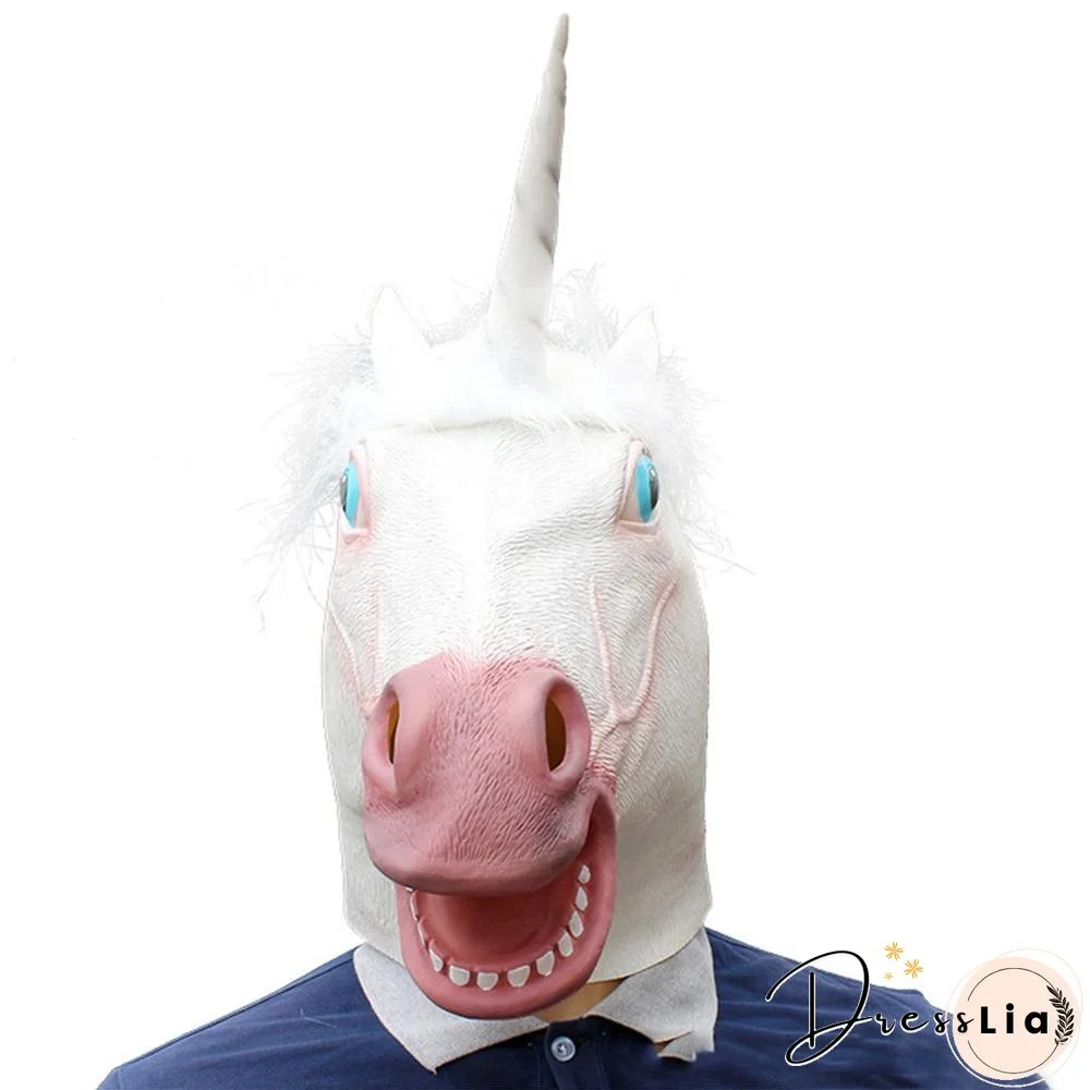 Halloween Unicorn Mask Halloween Animal Party Full Head Mask
