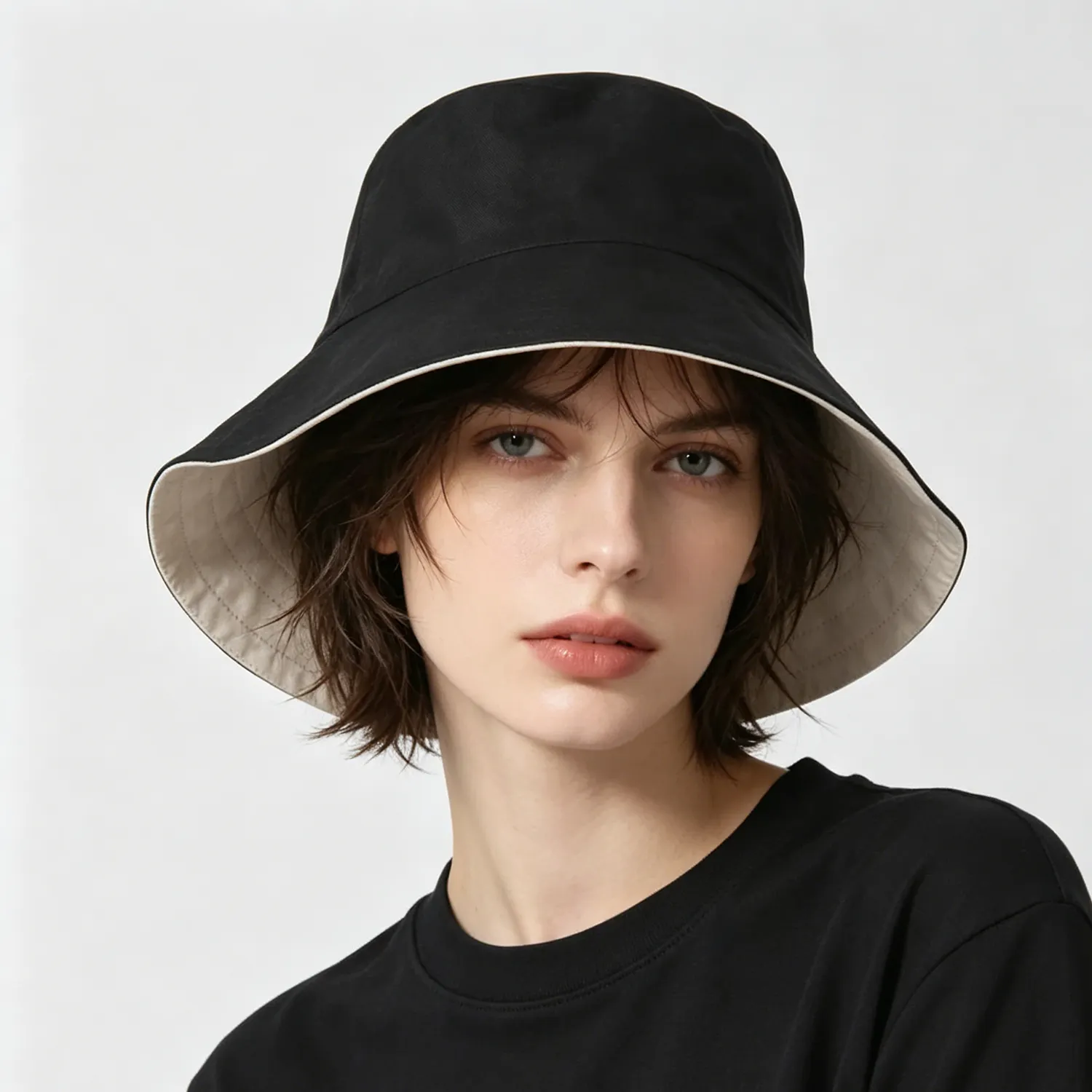 100% Silk Bucket Hat Two-Tone Heavyweight Sun Shade Lightweight For Women REAL SILK LIFE