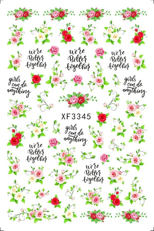 Popular Daisy Nail Sticker for Design Decoration Sunflower Nail Art Decals Adhesive Himawari Sticker for Nail Manicure Design