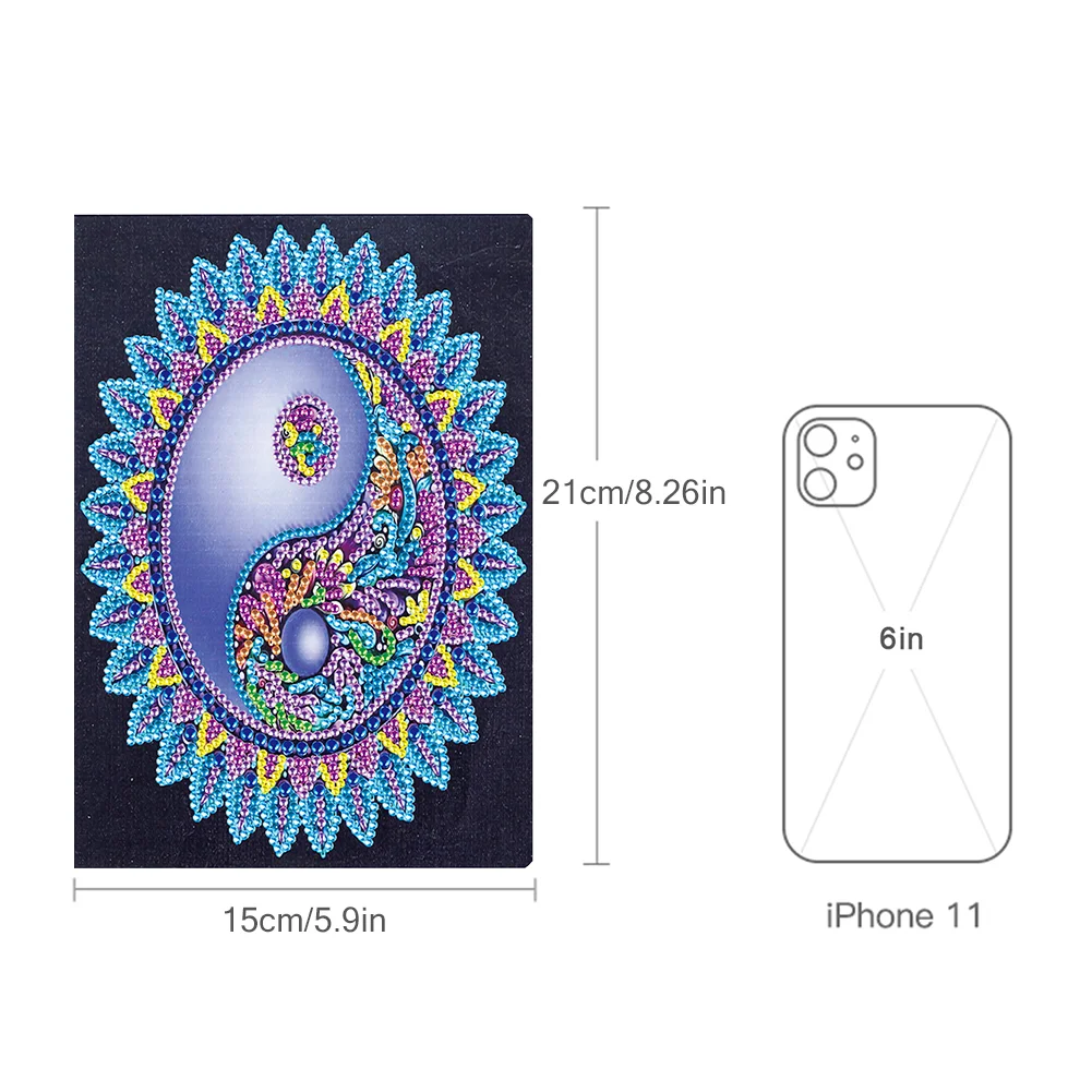 50 Pages Mandala Notebook Creative A5 Note Book Ornaments Kids Craft Gift