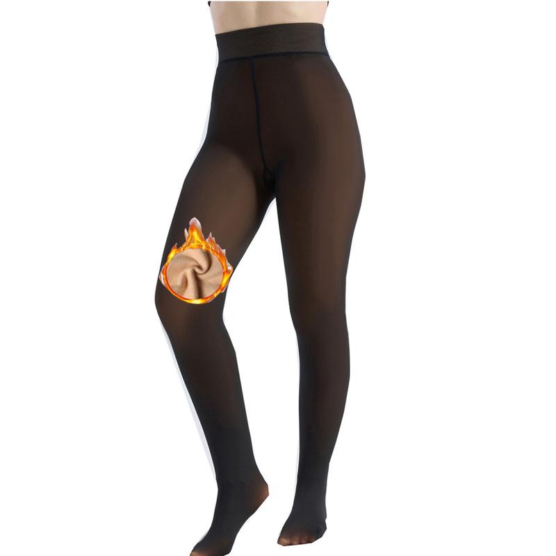 EOJN Women's Fleece Lined Tights Fake Translucent Warm Thermal Pantyhose Sheer Thick Leggings Ladies Under Dress for Winter with Plush Inner Layer,High quality Tights,Soft and Breathable,5 Colours,Normal and Plus size,Stretchy,Everyday,Minimalist,Slim.