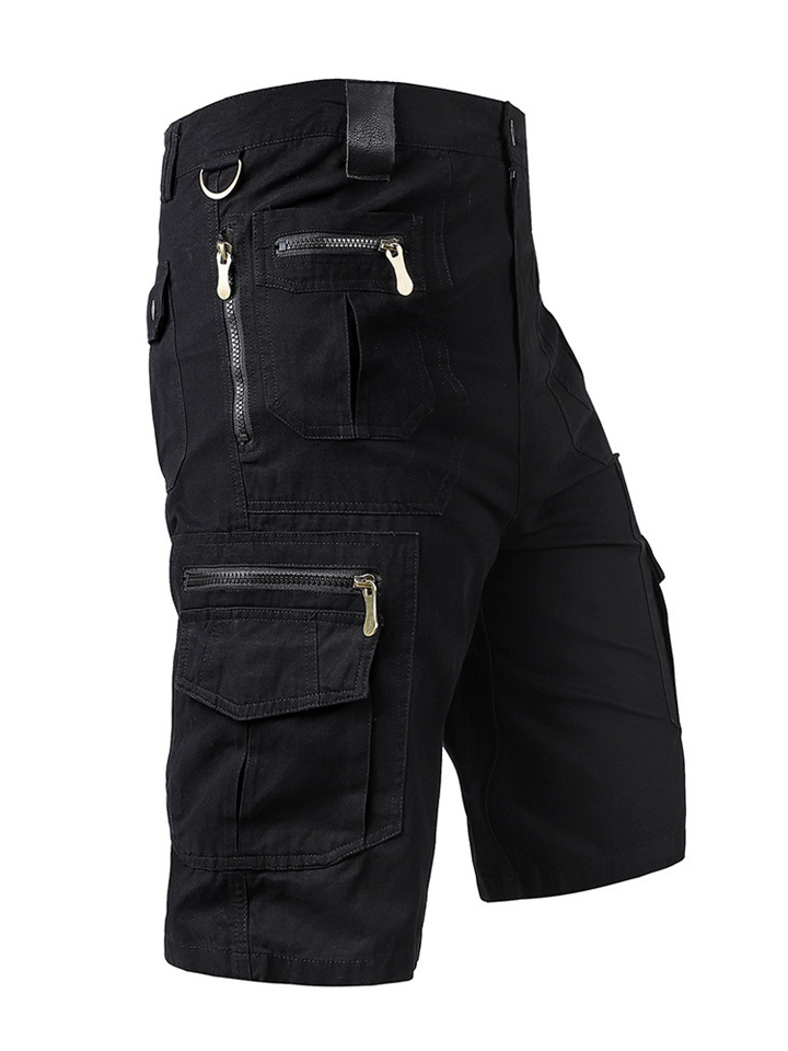 Men's Seven Pants Loose Straight Summer Big Yards Trend Casual Pants Multi-pocket Cotton Work Shorts