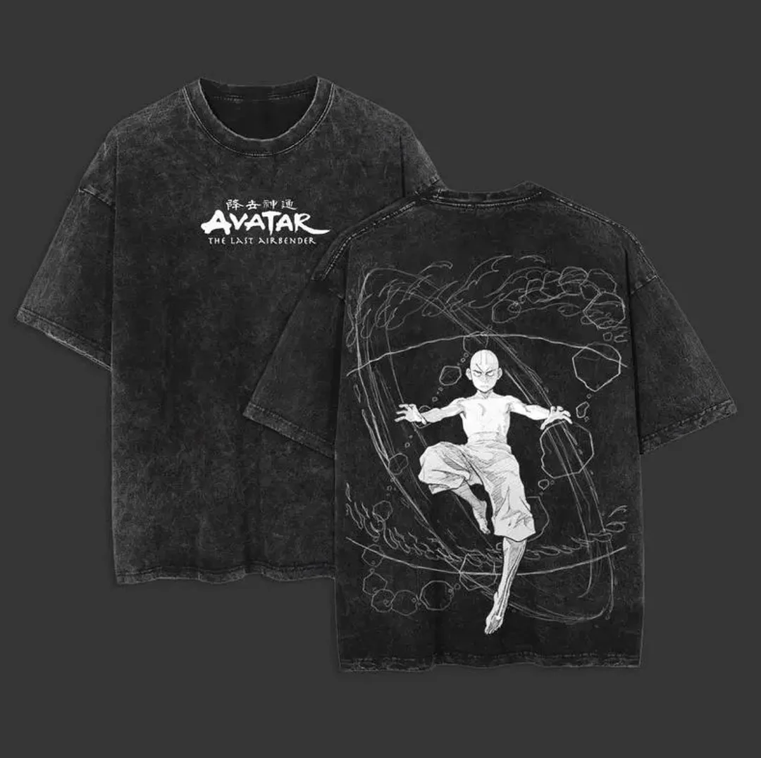 Avatar The Last Airbender Printed Unisex Washed T-Shirt