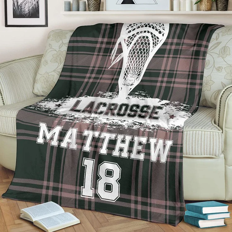 Personalized Lovely Lacrosse Blanket for Comfort & Unique | BKKid64[personalized name blankets][custom name blankets]