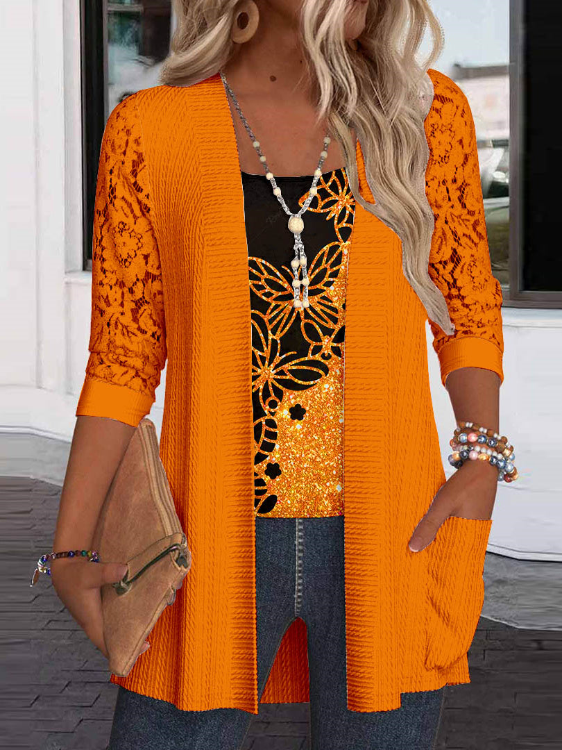 Women Half Sleeve V-neck Solid Color Dress