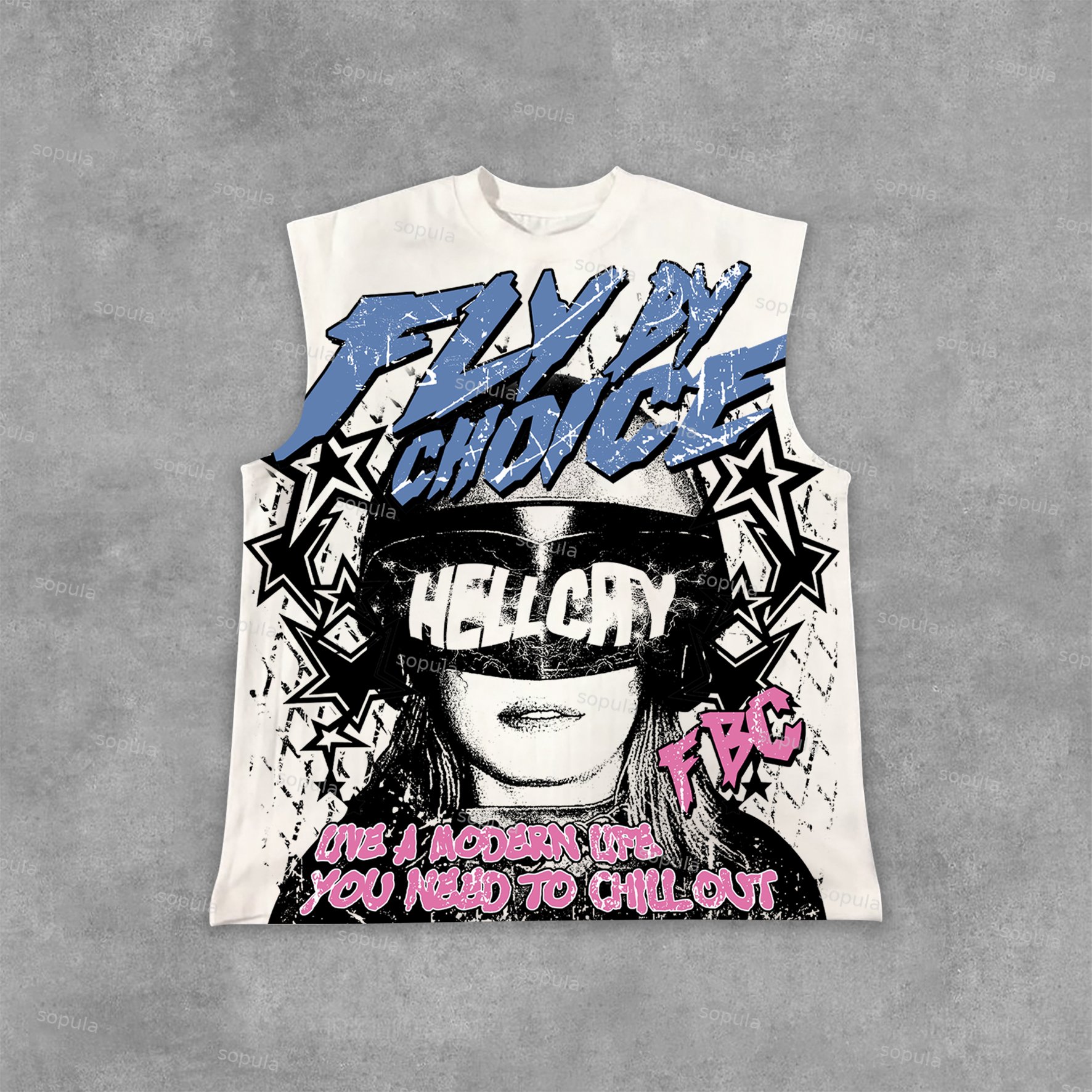 Fly By Choice Graphic Print Cotton Tank Top - SOPULA