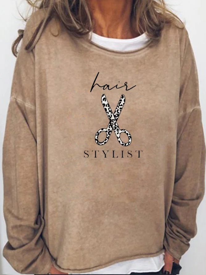 Long Sleeve Crew Neck Hair Stylist Sweatshirt