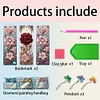 (US Local)3Pcs Special Shape Flowers 5D DIY Diamond Painting Bookmark for Book Lovers