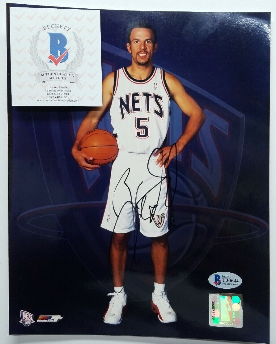 JASON KIDD Signed Autographed NEW JERSEY NETS 8x10 Photo Poster painting. BECKETT