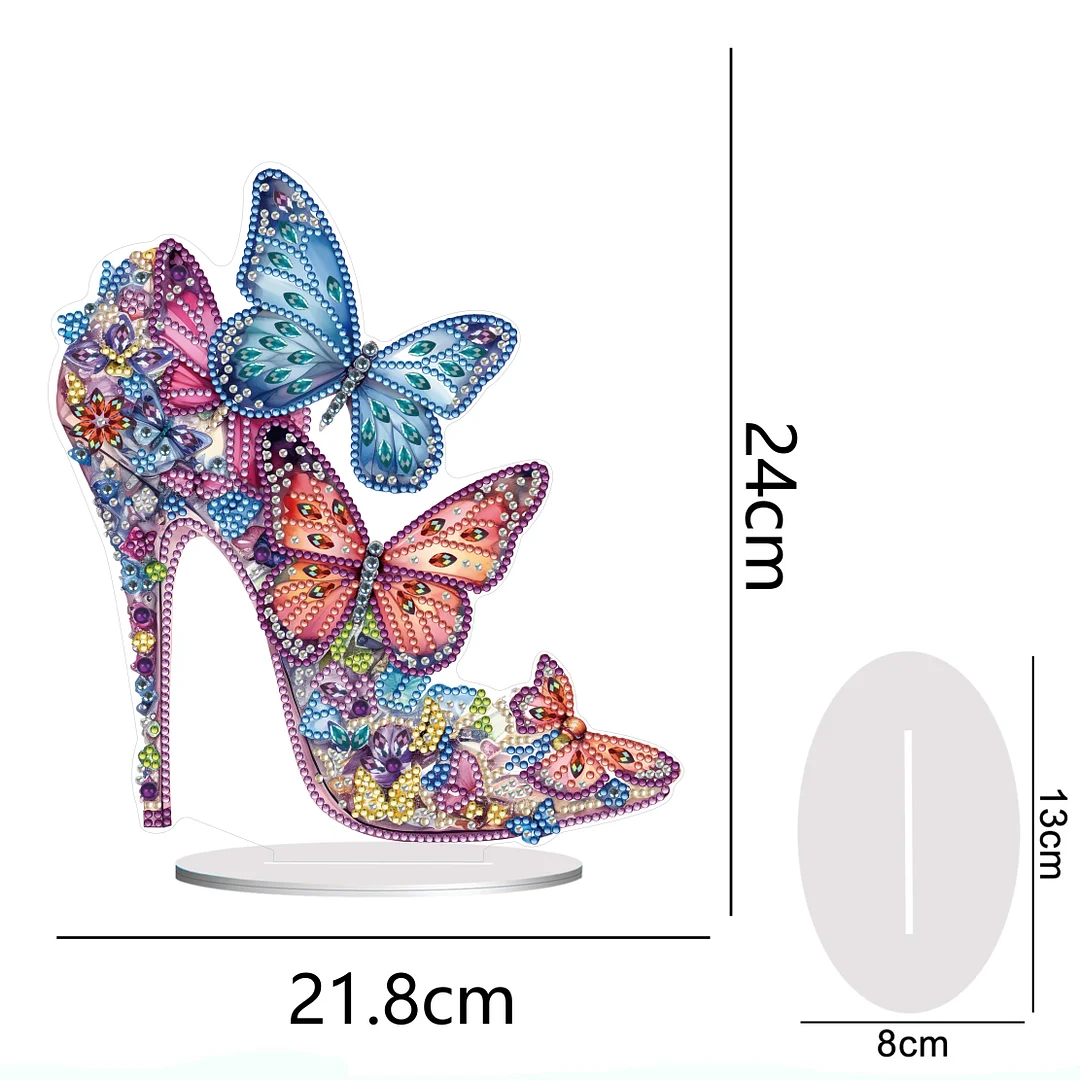 DIY High Heels Single Sided Diamond Painting Acrylic Tabletop Ornaments for Office Decor