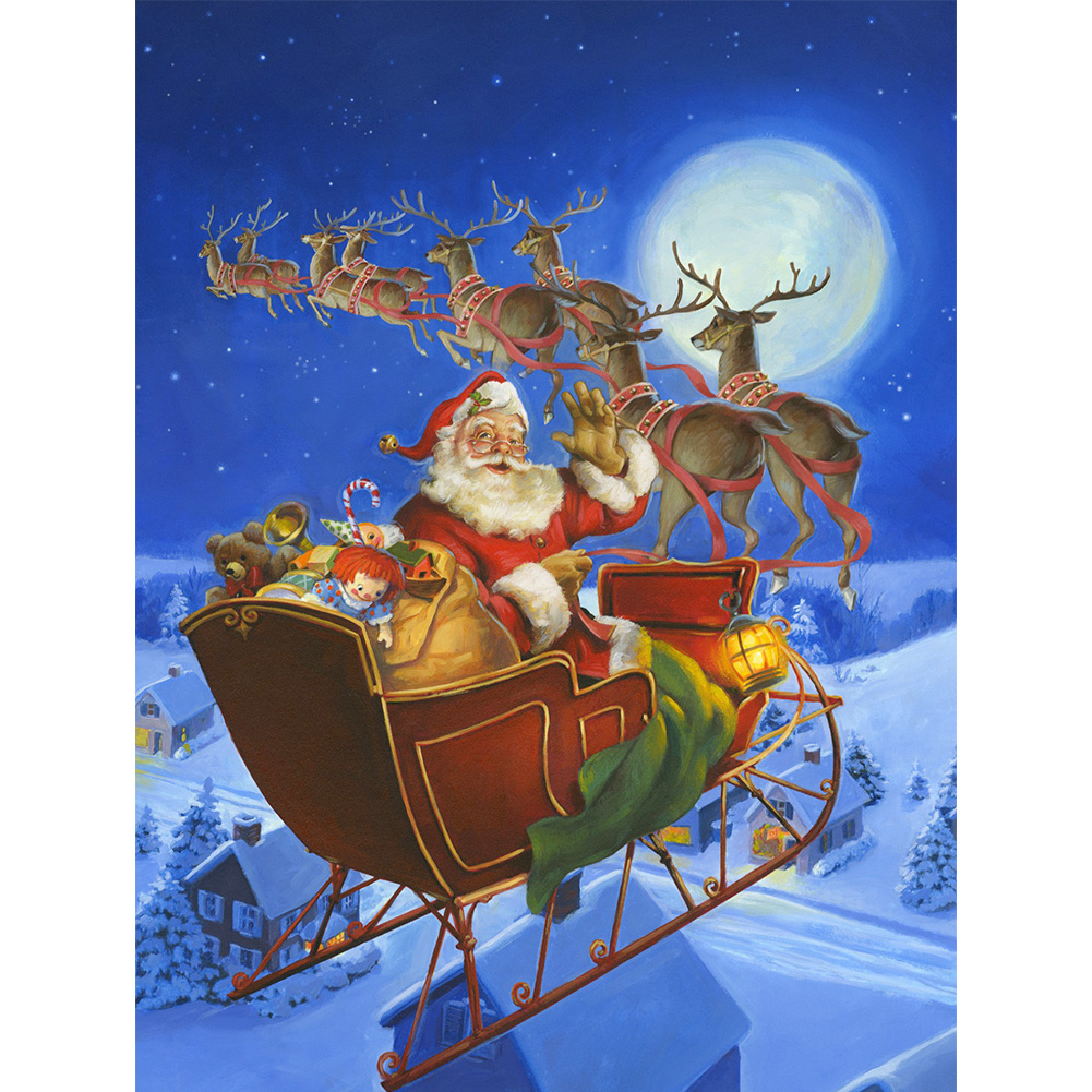 

(Multi-Size) Santa Sleigh - Round/Square Drill Diamond Painting - 30*40CM, Round diamond 30*40cm, 501 Original