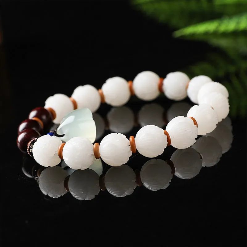Bodhi Seed Jade Lotus Seed Charm Enlightenment Bracelet