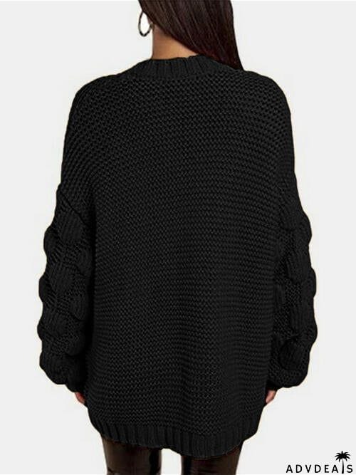 Open Front Long Sleeve Cardigan