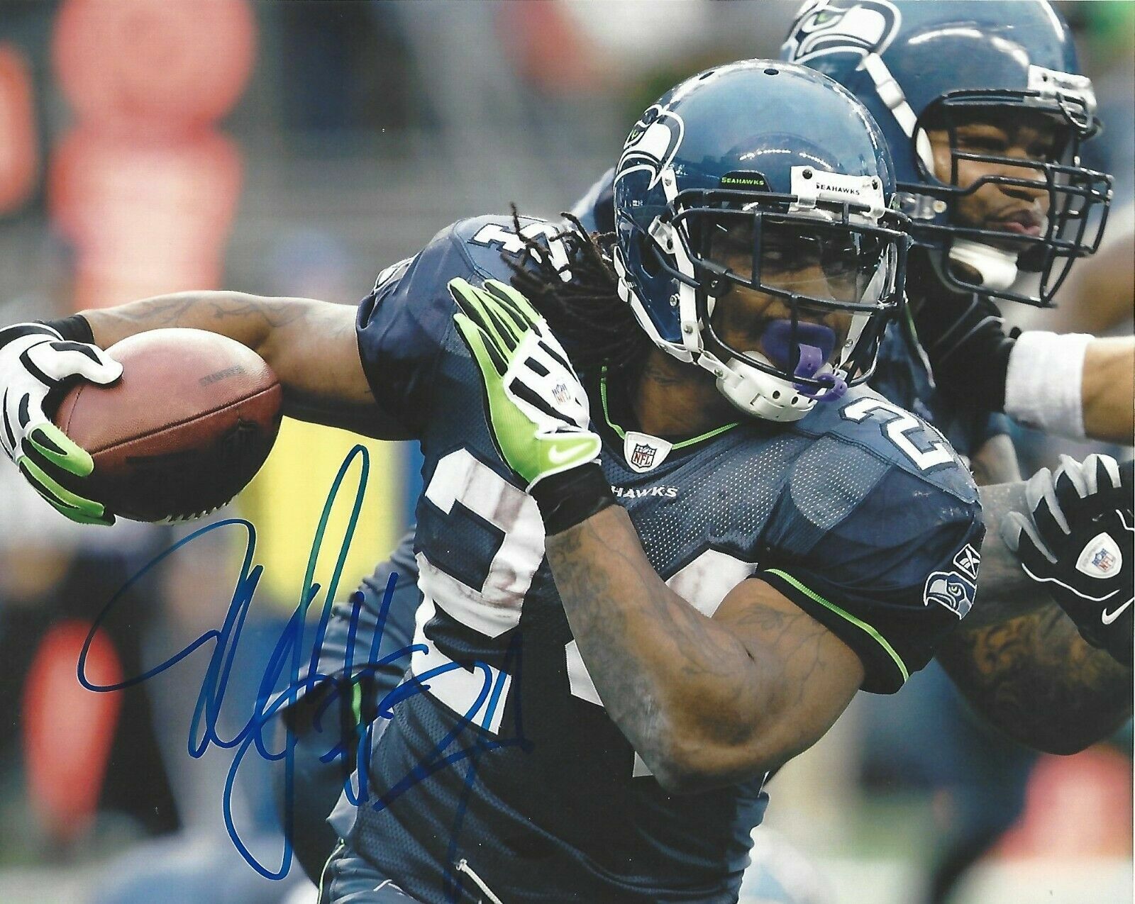 Marshawn Lynch Autographed Signed 8x10 Photo Poster painting ( Seahawks ) REPRINT