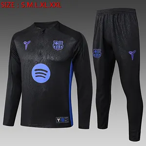 2024/2025 Barcelona Half Zip Training Suit black Jersey Kit